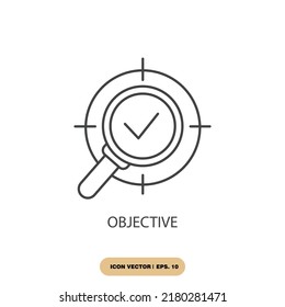 objective icons  symbol vector elements for infographic web