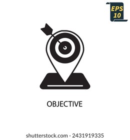objective icons  symbol vector elements for infographic web
