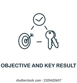 Objective And Key Result icon. Line element from digital transformation collection. Linear Objective And Key Result icon sign for web design, infographics and more.