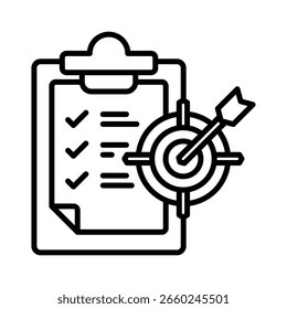 Objective line icon vector illustration