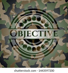 Objective on camo pattern. Vector Illustration. Detailed.