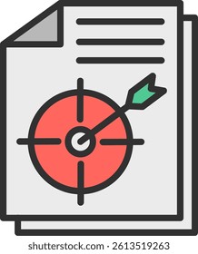 Objective Outline Filled Style Icon