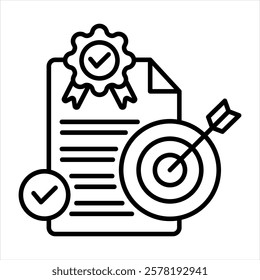 Objective Outline Icon Vector Illustration