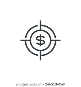 Objective target financial goal goals icon, vector illustration