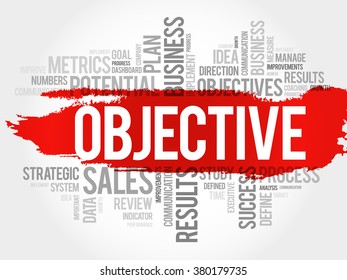 Objective Word Cloud Business Concept Background Stock Vector (Royalty ...