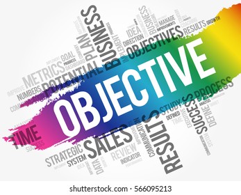 Objective word cloud collage, business concept background