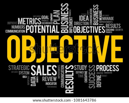 Objective word cloud collage, business concept background
