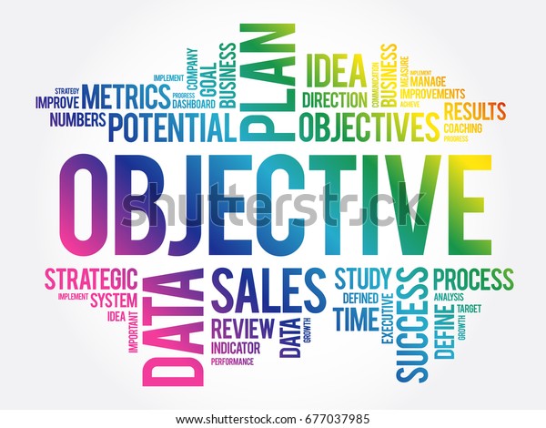 Objective Word Cloud Collage Business Concept Stock Vector (Royalty ...