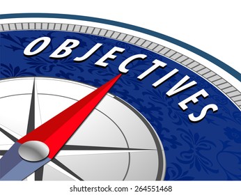 Objectives concept with compass, Business objectives infographics - vector eps10