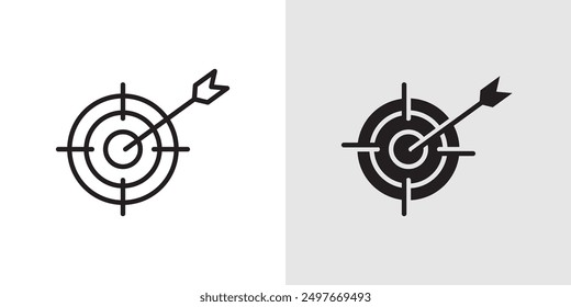 objectives icon Black line art vector logo set