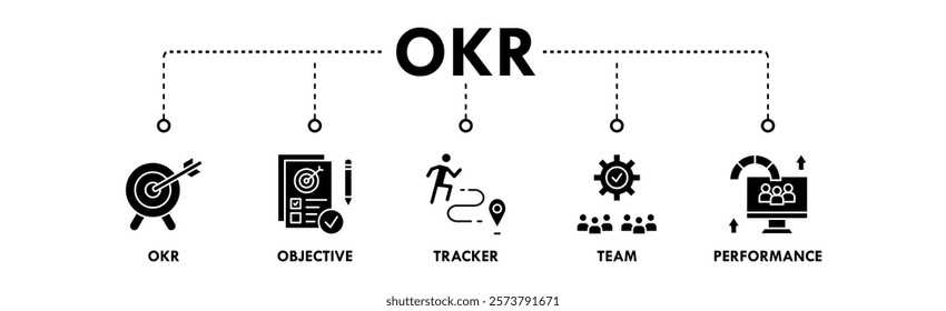 Objectives and Key Results web icon vector illustration concept with icon of okr, objective, tracker, team, and performance