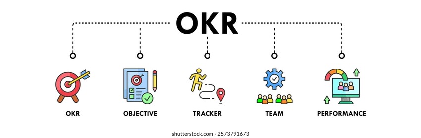 Objectives and Key Results web icon vector illustration concept with icon of okr, objective, tracker, team, and performance