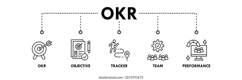 Objectives and Key Results web icon vector illustration concept with icon of okr, objective, tracker, team, and performance