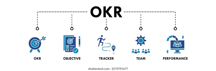 Objectives and Key Results web icon vector illustration concept with icon of okr, objective, tracker, team, and performance