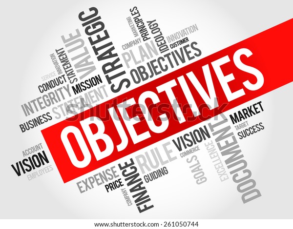 Objectives Word Cloud Business Concept Stock Vector (Royalty Free ...