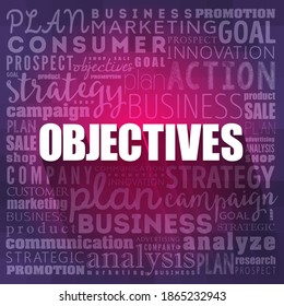 Objectives Word Cloud Collage Business Concept Stock Vector (Royalty ...