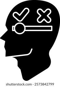 Objectivity Icon - Black Filled Style - Critical Thinking Theme