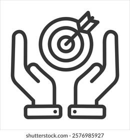 Objectivity Outline Icon Vector Illustration