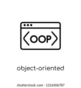 object-oriented programming icon. Trendy modern flat linear vector object-oriented programming icon on white background from thin line Technology collection, outline vector illustration