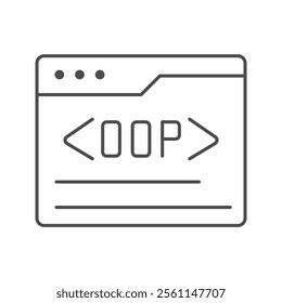 Object-Oriented Programming thinline icon , vector, pixel perfect, illustrator file