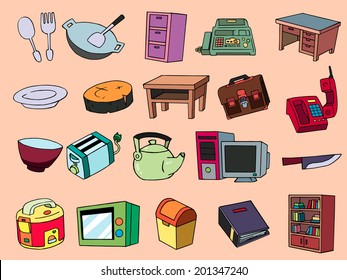 objects classic Equipment offices and the kitchen.