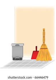 Objects for the cleaning on the kitchen
