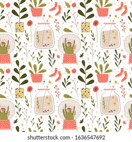 Objects for a cozy sweet home. home flowers and plants. minimalism, primitivism, abstraction. vector graphics, print, trend
