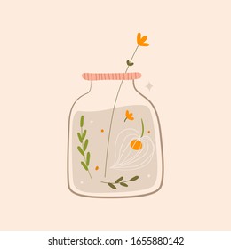 Objects for a cozy sweet home. home flowers and plants. minimalism, primitivism, abstraction. vector graphics, print, trend