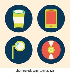 objects design over  pink  background vector illustration