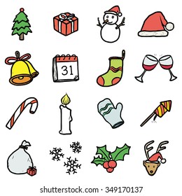 objects or icons set / cartoon vector and illustration, hand drawn style, isolated on white background.