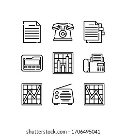 Objects icons set line - vector