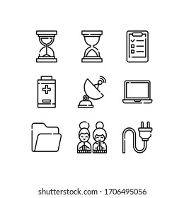 Objects icons set line - vector