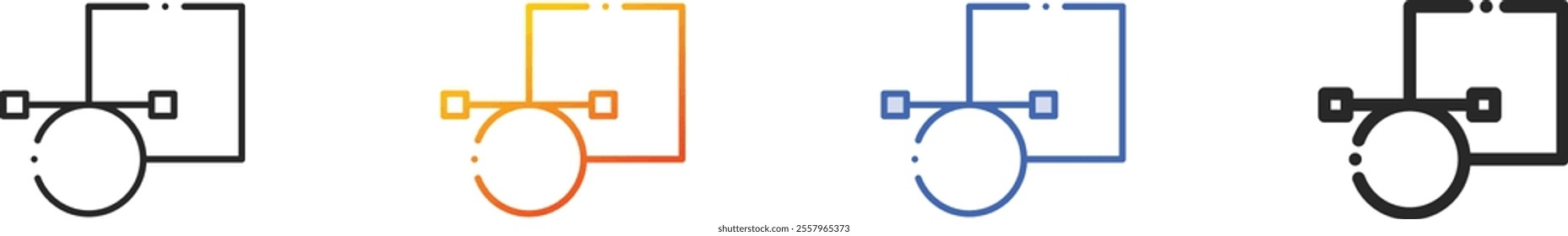 objects icon.Thin Linear, Gradient, Blue Stroke and bold Style Design Isolated On White Background