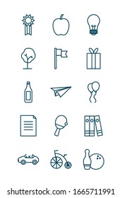 objects line style icon set design, Ornament art cute idea creative and decorative theme Vector illustration