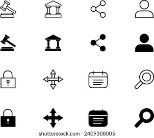objects miscellaneous icons black and white business things