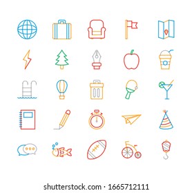 objects multiply line style icon set design, Ornament art cute idea creative and decorative theme Vector illustration