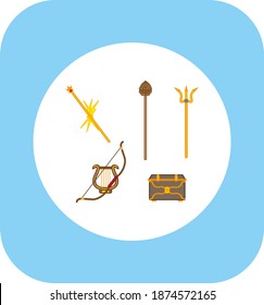objects of mythological gods of Olympus, illustration for web and mobile design.