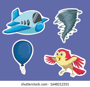 objetos, fenómenos naturales y aves que vuelan en el aire son capaces de mantener la altura y el flujo del viento. peligroso y vulnerable, grande y pequeño