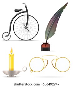 objects old retro vintage icon stock vector illustration isolated on white background