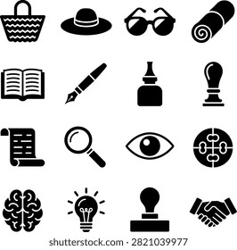 objects related to knowledge work and intellectual activities