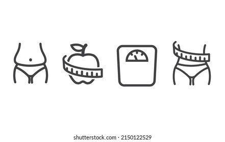 Objects related to weight loss and overweight.