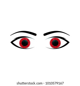 The objects are represented in the form of a contour of human eyes of red color, with pupils, eyebrows, eyelashes and eyelids.