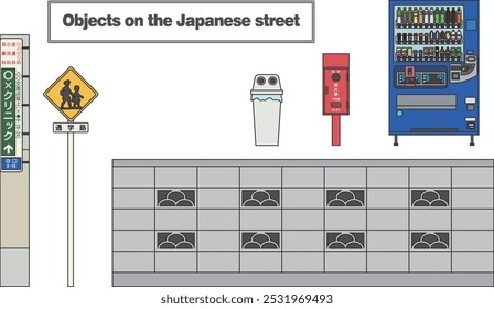 Objetos colocados na rua japonesa