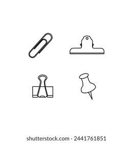 objects that are usually on the office desk, icon set