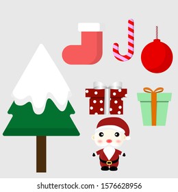 Objects used for Christmas decoration.
