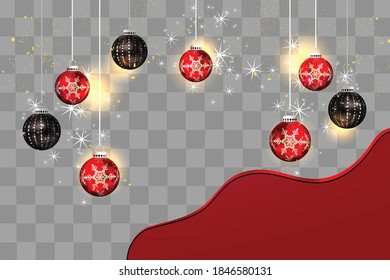 The objects,element for Christmas social media promote isolate background,promotion post templates,post square frame for social media.