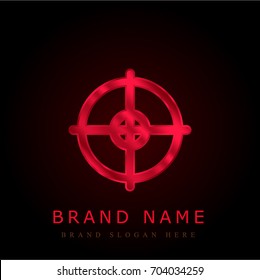 Objetive red chromium metallic logo