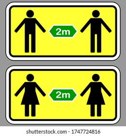 The obligation to keep social distancing as new lifestyle and new normal. Perfect for healthcare, sign, sticker, hospital, symbol, public awareness, social distancing, etc.