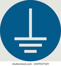 OBLIGATION SIGN PICTOGRAM, CONNECT AN EARTH TERMINAL TO THE GROUND ISO 7010 – M005