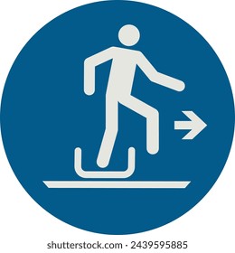 OBLIGATION SIGN PICTOGRAM, EXIT SLED-TOBOGGAN TO THE RIGHT ISO 7010 – M051